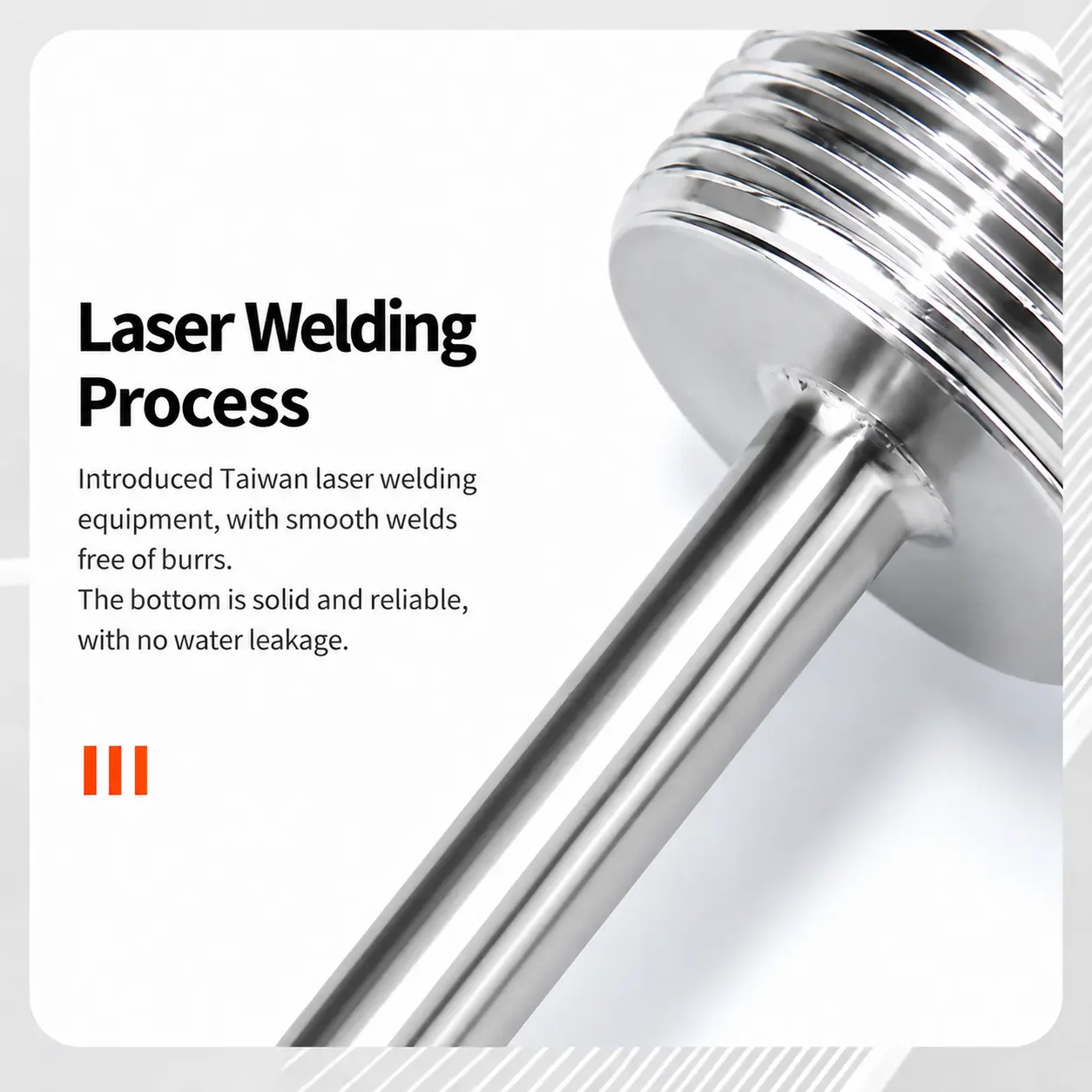 Precision laser welding with smooth, burr-free welds and a secure leak-resistant bottom